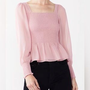 Women Nine West Puff Sleeve Square Neck Top Size Small